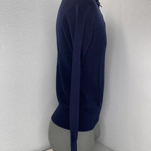 NEW BROOKS BROTHERS Men Polo Sweater Navy Blue  Merino Wool Pullover - Picture 5 of 7